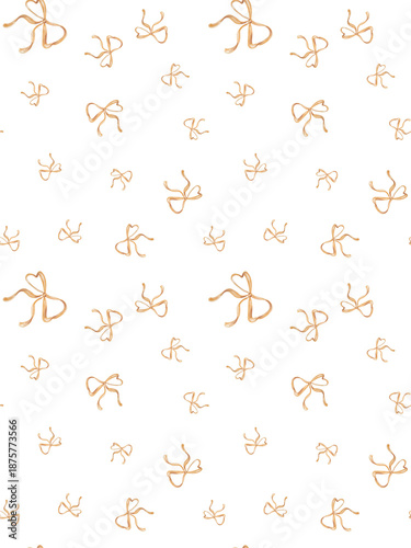 Seamless simple blue bow pattern for cute festive gift wrap and lining