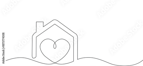 House with heart in center Vector