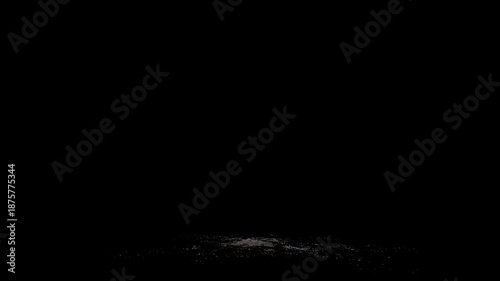 3d render video animation with surreal flow organic wave in smooth curve lines forms based on small dust sand particles spheres balls in glow azure blue white gradient color on a black background