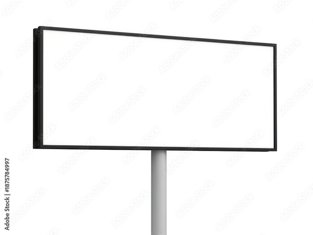 Obraz premium Blank billboard advertising sign isolated on transparent background