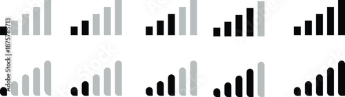 WiFi wireless internet signal flat icon symbol set. Connect of network collection. Bar of satellites for mobile, radio, computer. Hotpot, strength electronic wave from antenna for communication.