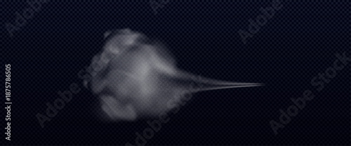 Soft Smoke Burst with Long Mist Trail (Vector)