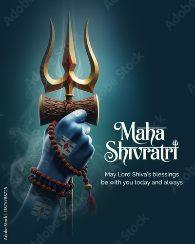 Happy Maha Shivratri 2026 – Divine Lord Shiva Blessings Social Media Poster