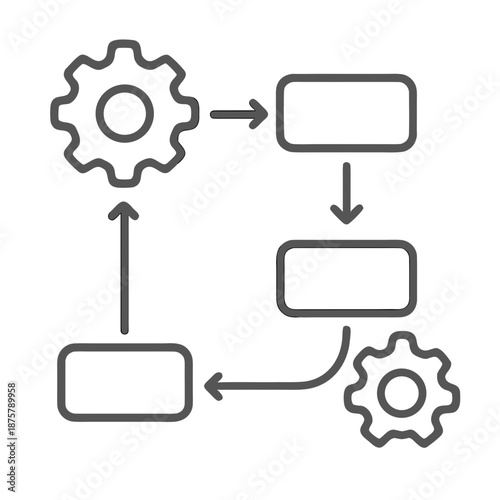 Business Process Workflow and Automation Icon