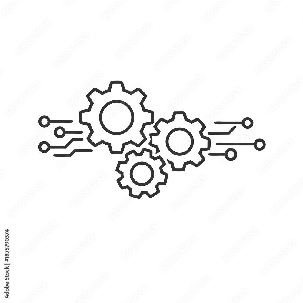 Obraz premium AI Process Automation and Intelligent Workflow Icon