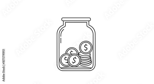 Glass jar filled with several silver coins illustrating the concept of personal savings and long-term financial planning.