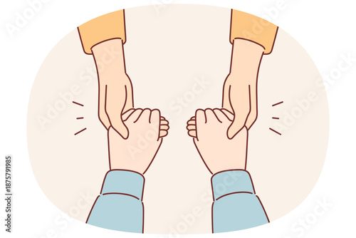 Moral support for friend in trouble concept, with people holding hands while apologizing