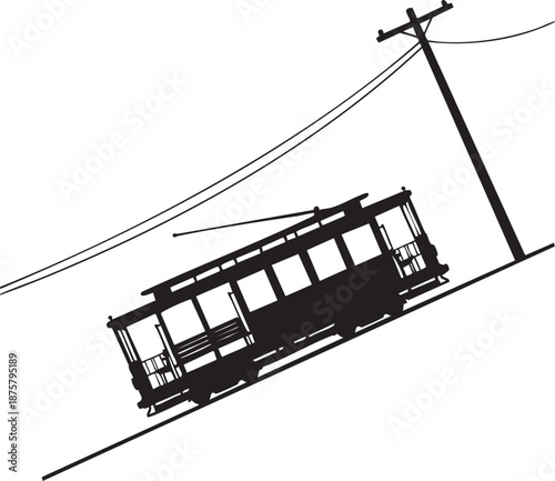 Cable Car Silhouettes San Francisco Vector