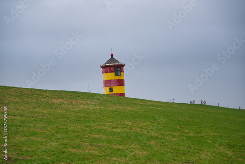 red yellow lighthouse, germany