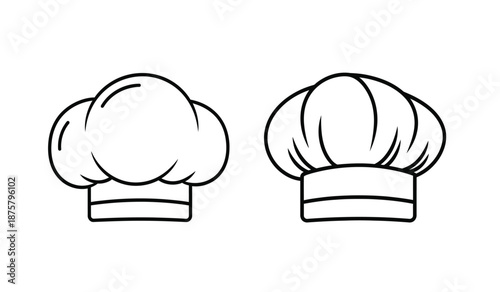 Two chef hats in a simple line art style