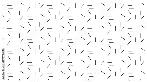 Abstract hatch pattern of short black line segments at random angles on a white background