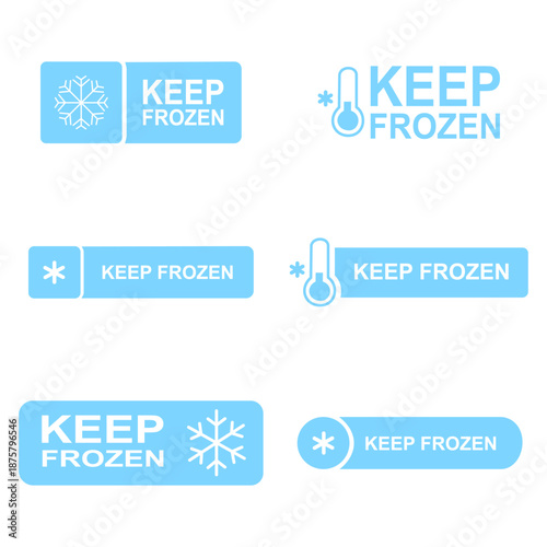 Keep Frozen Label Vector Set – Food Storage Stock Illustration