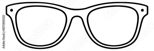 Line art illustration of sunglasses depicting a classic design for summer fashion