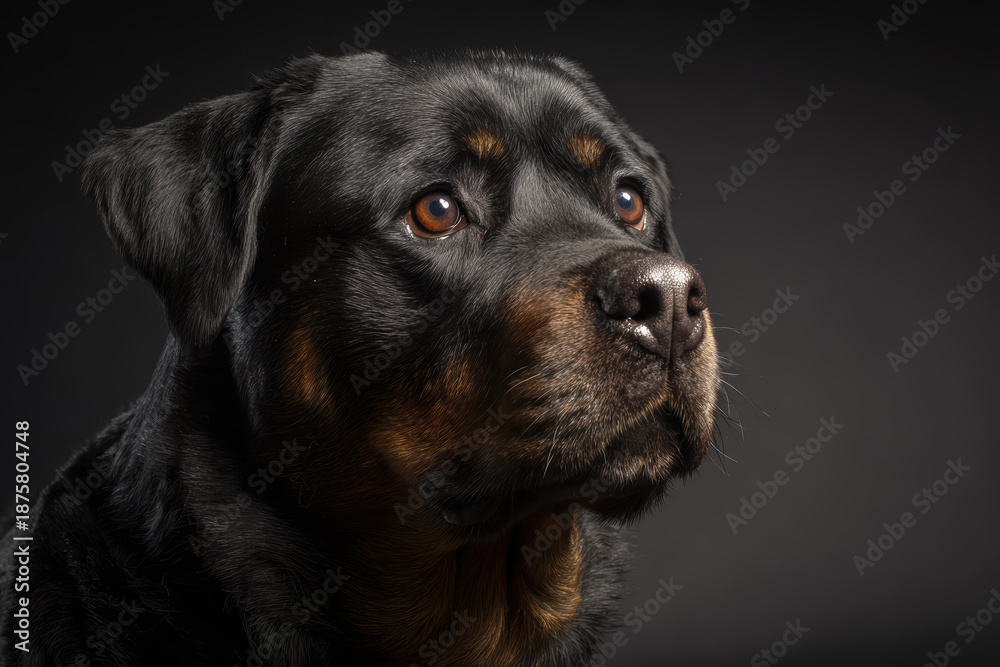Obraz premium Black Dog with Brown Accents in Portrait