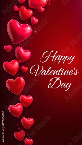 a valentine s day greeting card with red hearts on a red background high quality professional