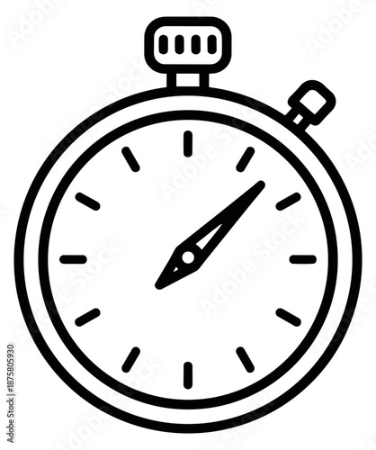 Line art illustration of a stopwatch depicting time measurement for productivity concepts