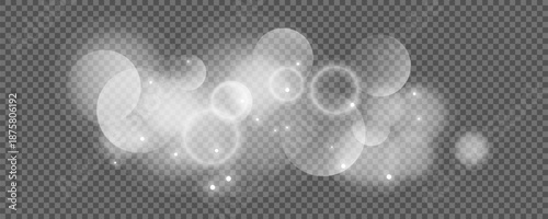 Bokeh circles on transparent background