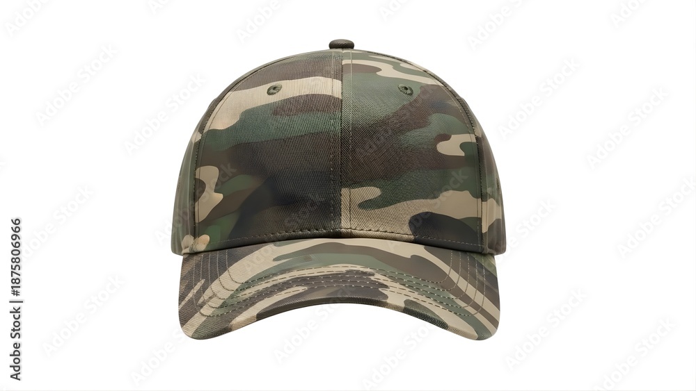 Fototapeta premium A camouflage baseball cap on transparent background