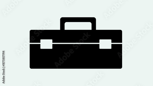Black Briefcase Icon Simple Design Element.