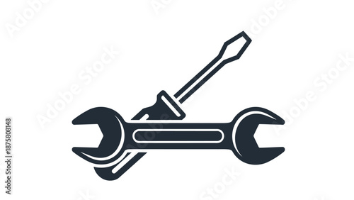 Crossed Wrenches and Screwdriver Icon.