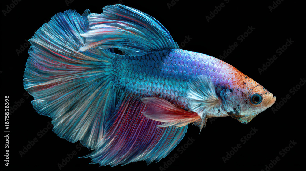 Fototapeta premium Colorful Tropical Fish with Iridescent Fins
