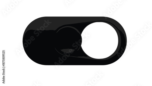 Black fingerprint scanner reader device on white background, close-up view of modern biometric security technology