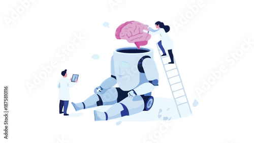 Scientists upgrading robot with human brain for advanced AI