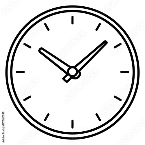 Line art illustration of a clock depicting time for scheduling and deadlines