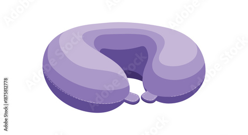Soft purple U-shaped travel neck pillow designed for comfort during long flights, train rides, or road trip journeys.