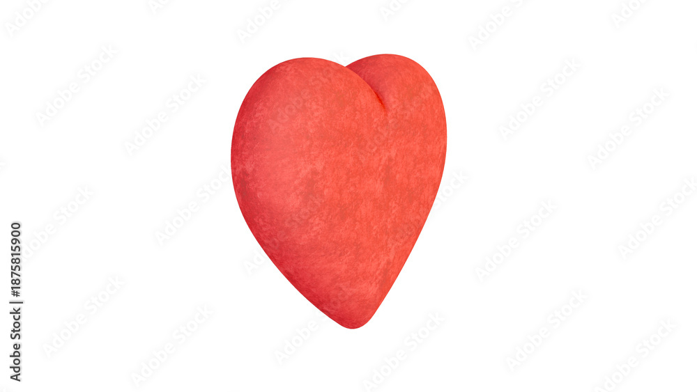 Fototapeta premium Red velvet heart with transparent background