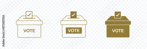 Referendum icon elements vector illustration. flat style sign vector. Voting icons, editable stroke. voting ballot box icon vector outline set. Voting icons collections icon minimal casting votes 