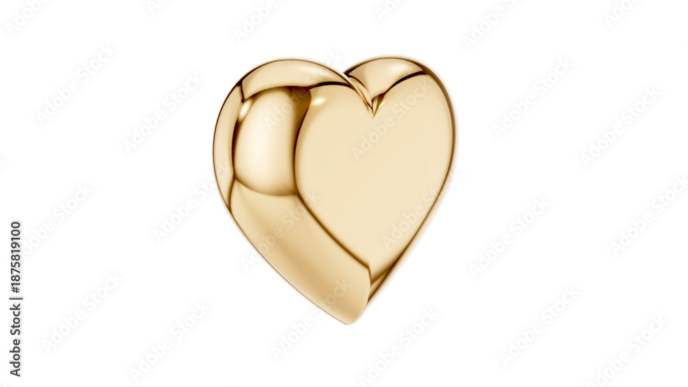 Fototapeta premium Golden heart with transparent background