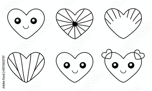 Hand Drawn Heart Icons for Love and Emotion Themes