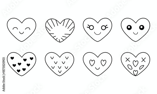 Hand Drawn Emotional Heart Silhouette Pack