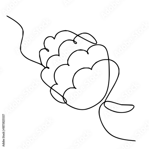 A minimalist one-line drawing of a brain, symbolizing intelligence and mental processes