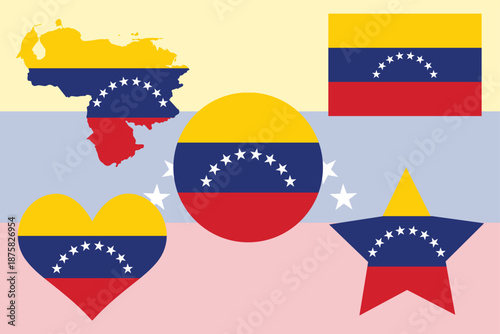 Free Download Venezuela flag vector icons and illustrations featuring national flag elements, suitable for maps, documents, and creative designs. - GFXLoad