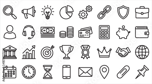 Law and Justice Line Icon Set. Legal, Court, and Crime Vector Symbols