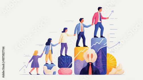 Business team working together to achieve success and growth