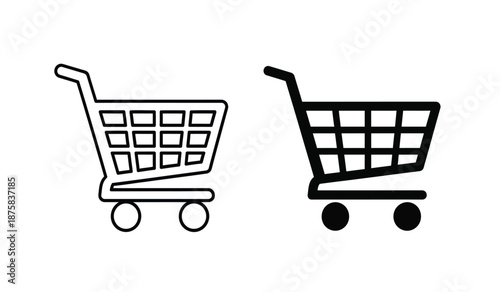 Two shopping carts in different line styles