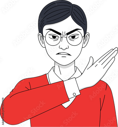 Man Showing Refusal or Rejection Gesture.