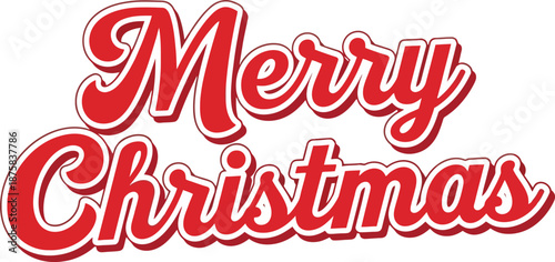 Merry Christmas Text in Red Script Font.