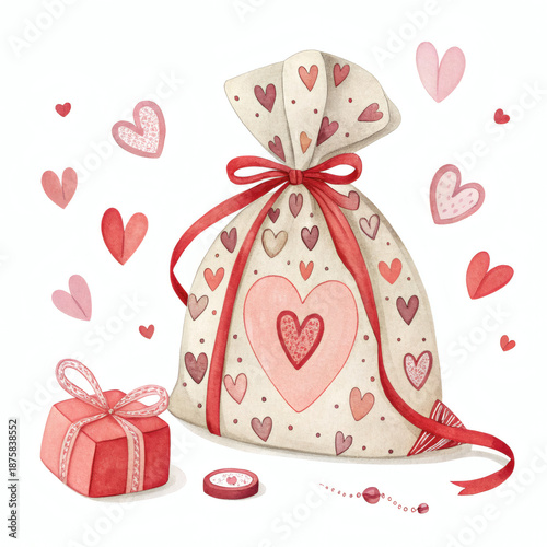 heart shaped gift box with ribbon