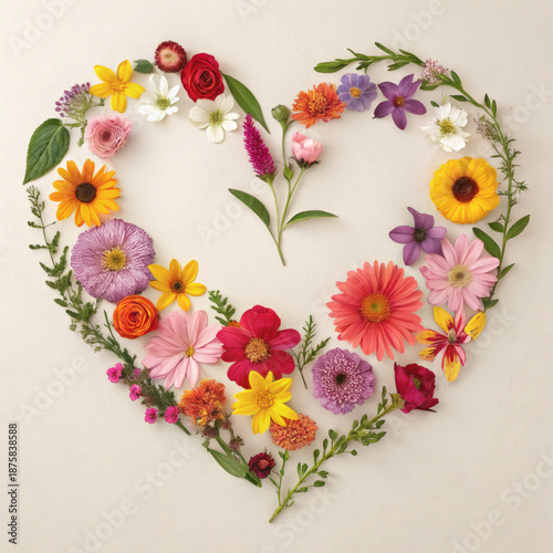 heart made of flowers
