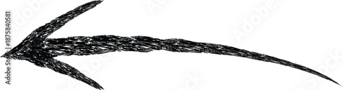 A Black arrow marker is isolated on a transparent background. The arrow sign is drawn by hand with a marker. Red-marked arrow isolated on the background.