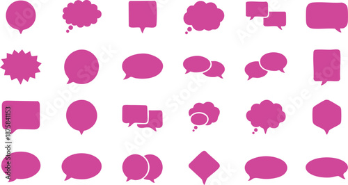 speech bubbles vector icons.Set of colorful blank empty speech bubbles for text, chatting, message box.
