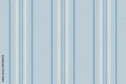 Taper vertical stripe pattern, discount vector lines background. Fmerican texture seamless textile fabric in light and cyan colors.