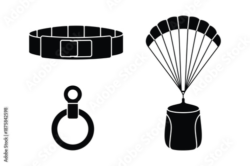 Tactical belt and parachute air delivery supply silhouettes