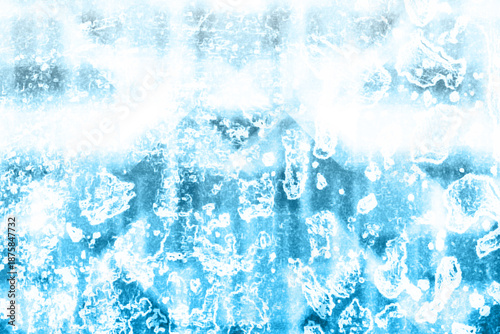Fotografía 水の流れ、氷や流氷、雪や冬の季節など冷たい寒い感じをイメージして青と白の色の配色でデザインした背景、テクスチャ、壁紙