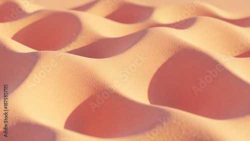 Smooth, kinetic sand-like forms manipulated into waves, colored in pale coral and soft yellow.