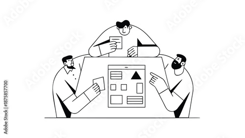 Business team meeting with structured process simplification and workflow optimization